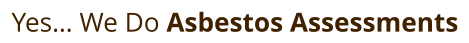 Yes… We Do Asbestos Assessments