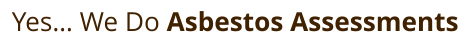 Yes… We Do Asbestos Assessments